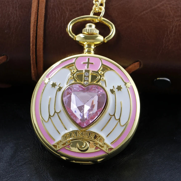 Sapphire Charming Girl Warrior Quartz Pocket Watch