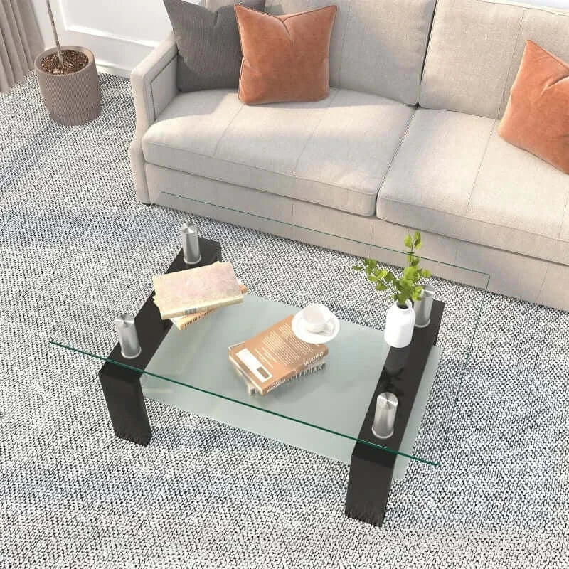 2-Tier Modern Side Coffee Table for Living Room