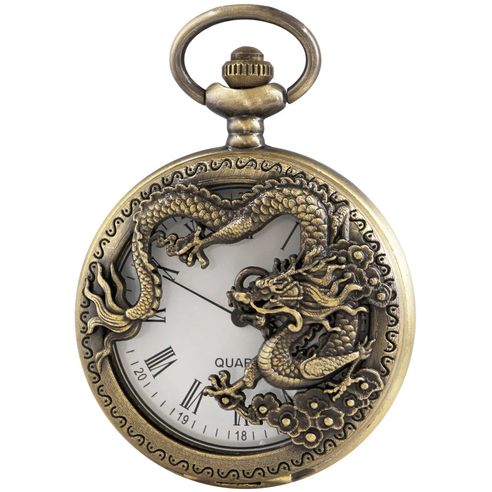 Silver Dragon-Shaped Pocket Watch