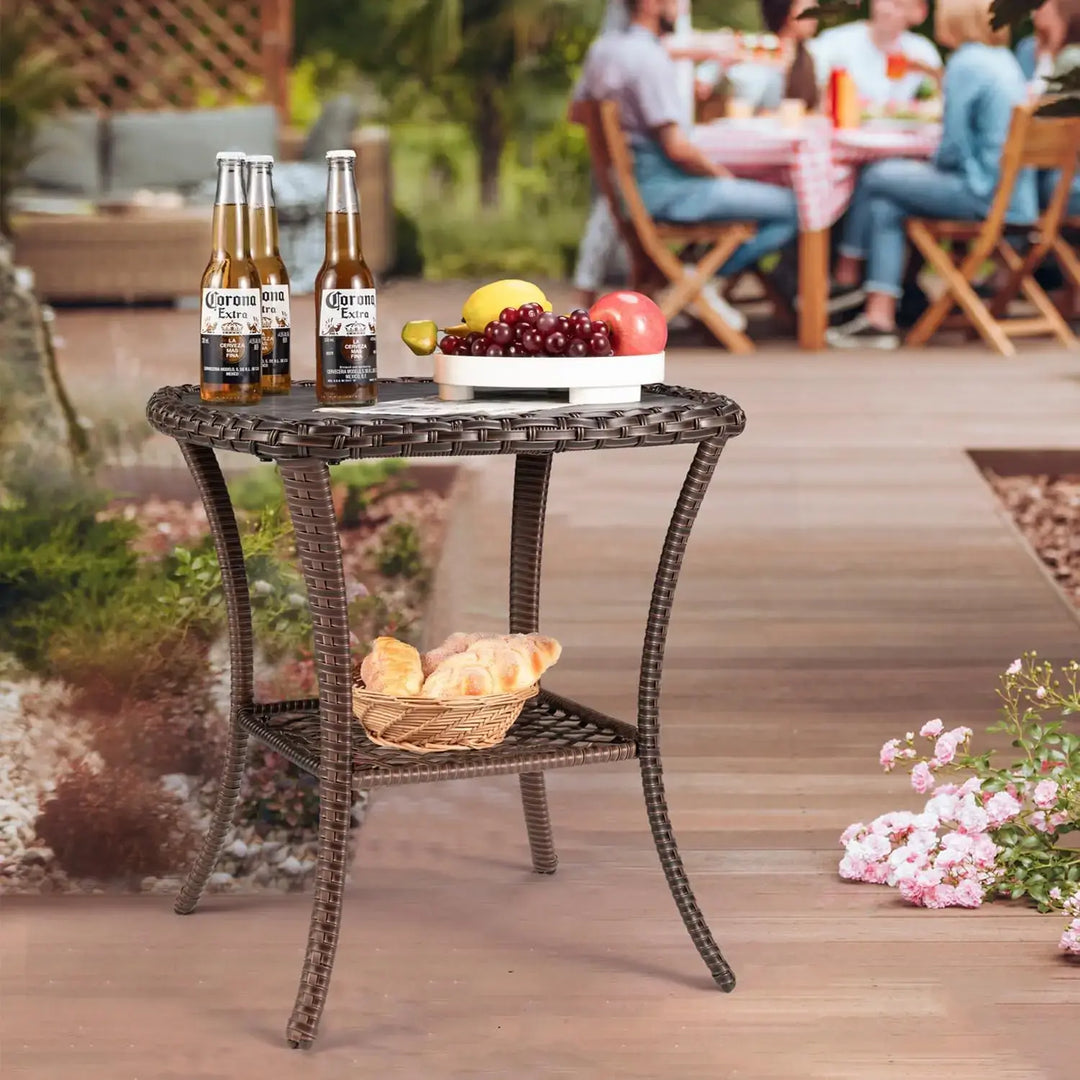 Outdoor Coffee Table with Storage & Poly Lumber Top Square