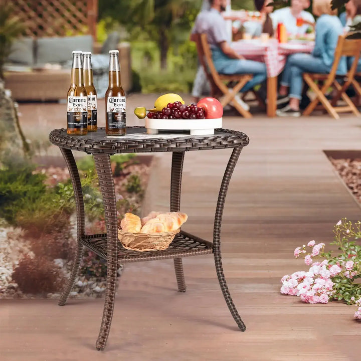 Outdoor Coffee Table with Storage & Poly Lumber Top Square