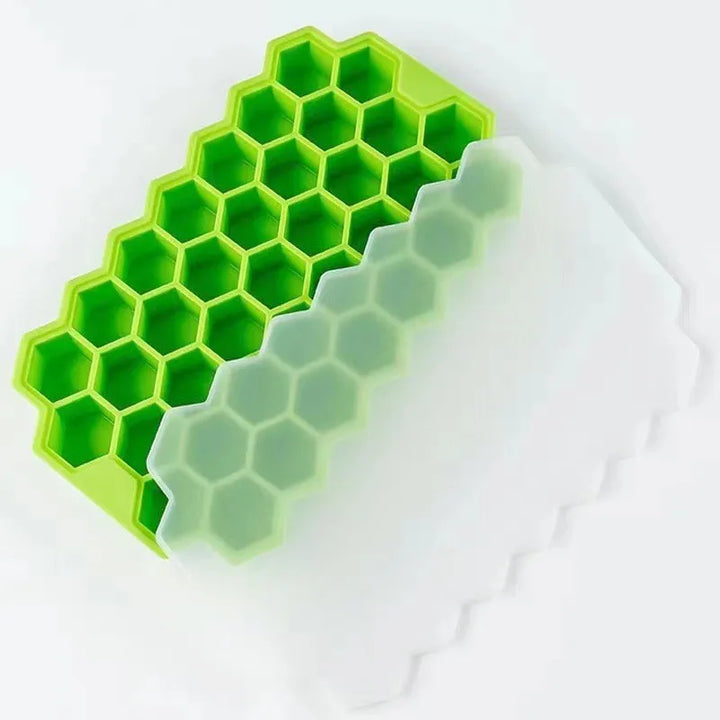 Large Silicone Ice Cube Mold Tray - BPA Free with Lids