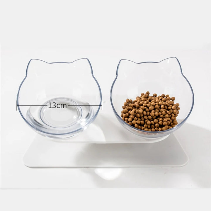 Non-Slip Double Pet Bowl with Stand - for Food and Drink