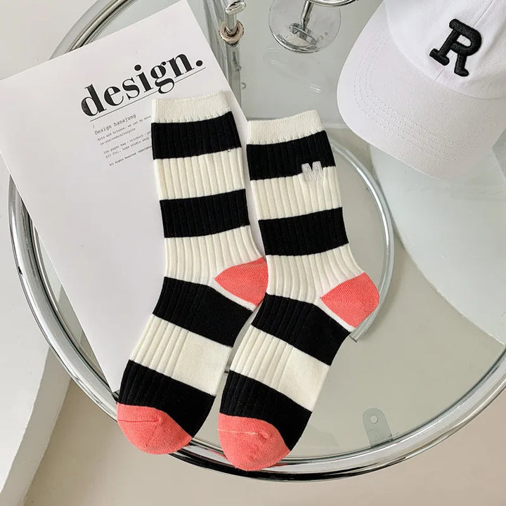 Long Cute Stripe Cotton Socks