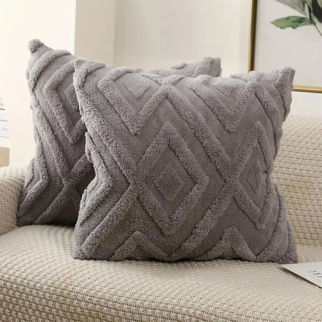 Soft Plush Faux Wool Throw Pillow Covers