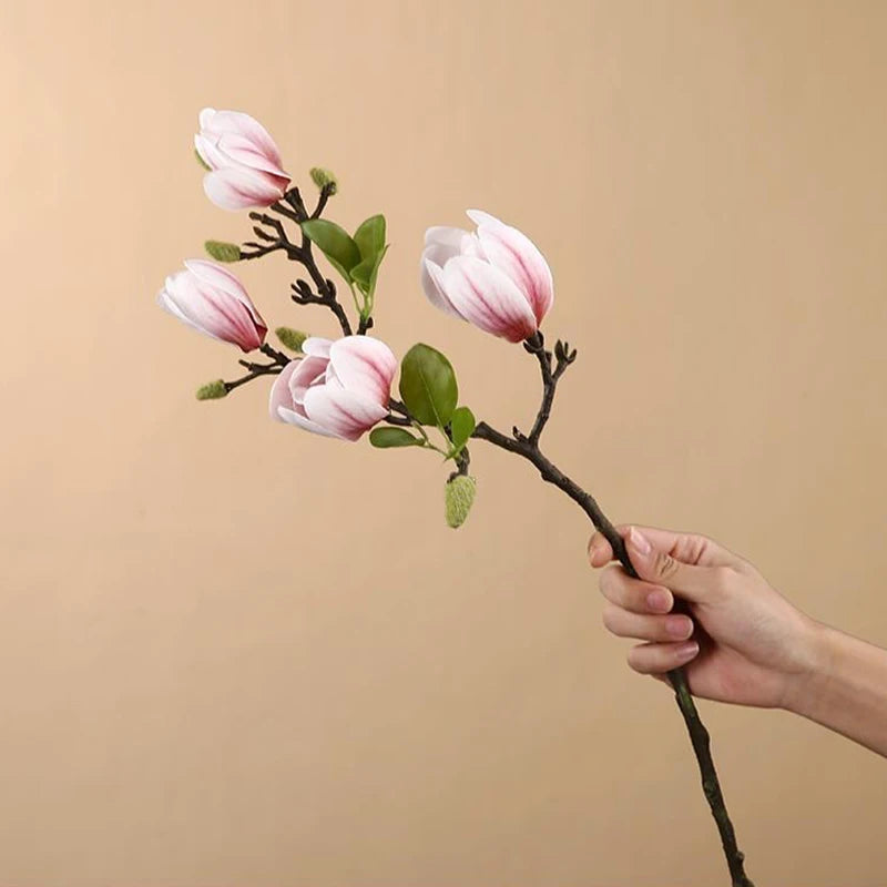 Artificial Silk Magnolia Flower Branch