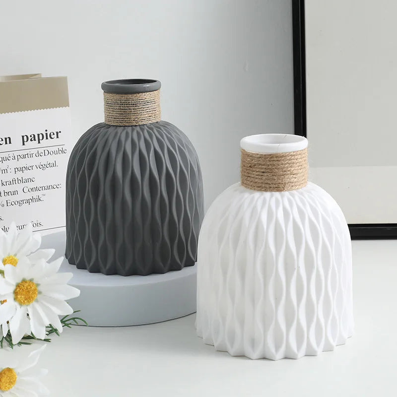 Modern Nordic Style Ripple Plastic Vase