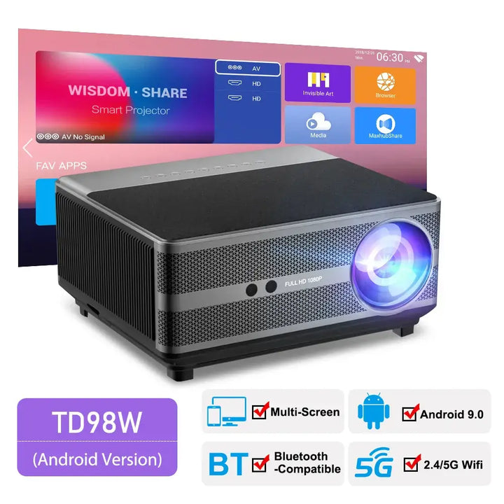 Full HD 1080p Projector with WiFi for Home Theater