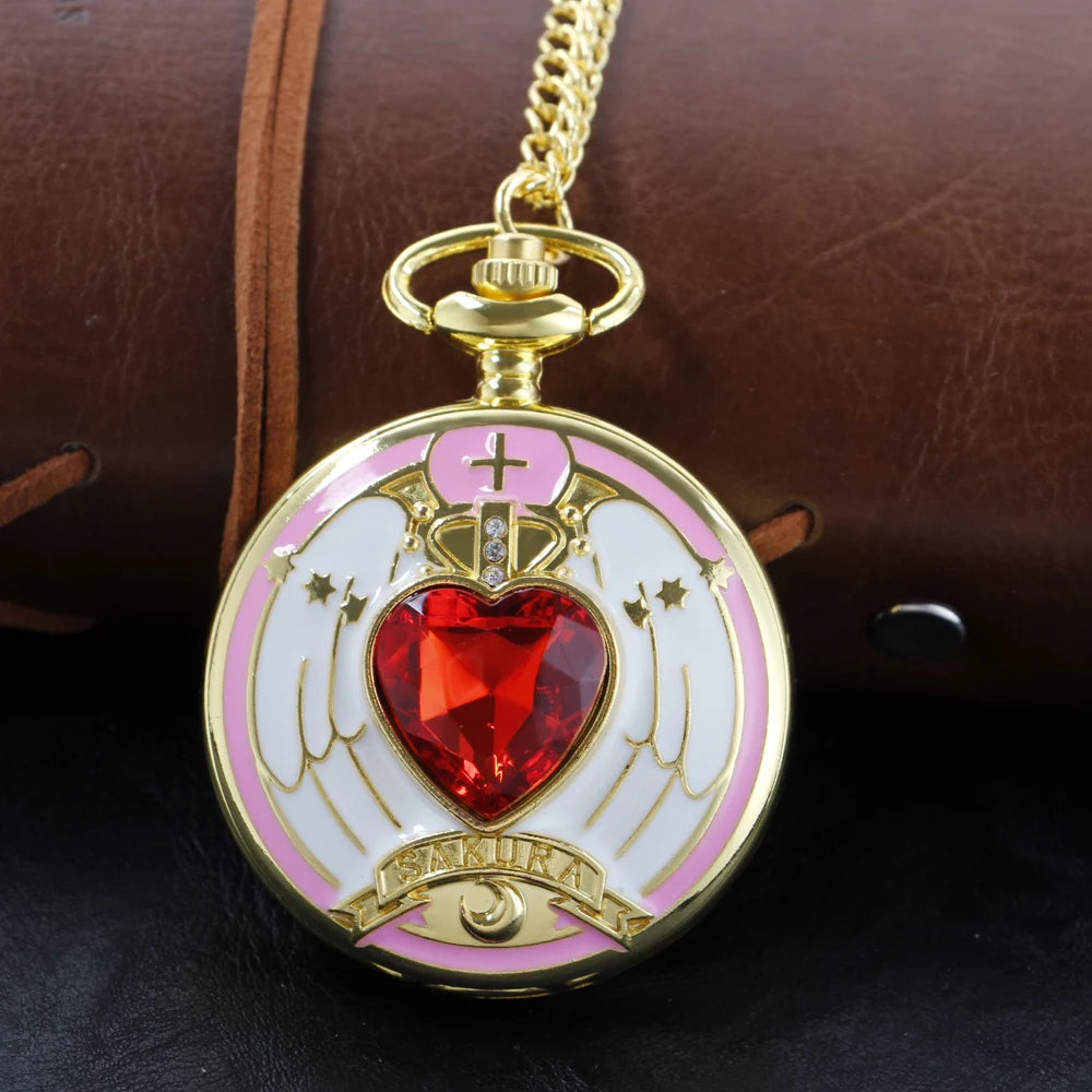 Sapphire Charming Girl Warrior Quartz Pocket Watch