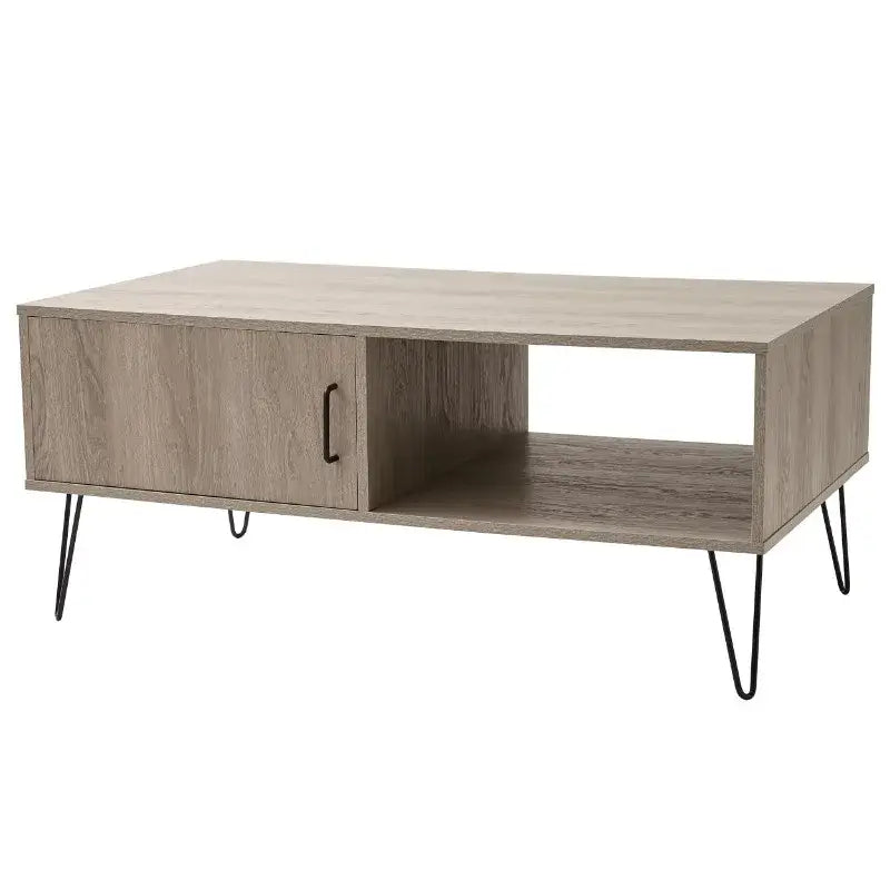 Modern Hairpin Rectangle Coffee Table, Gray