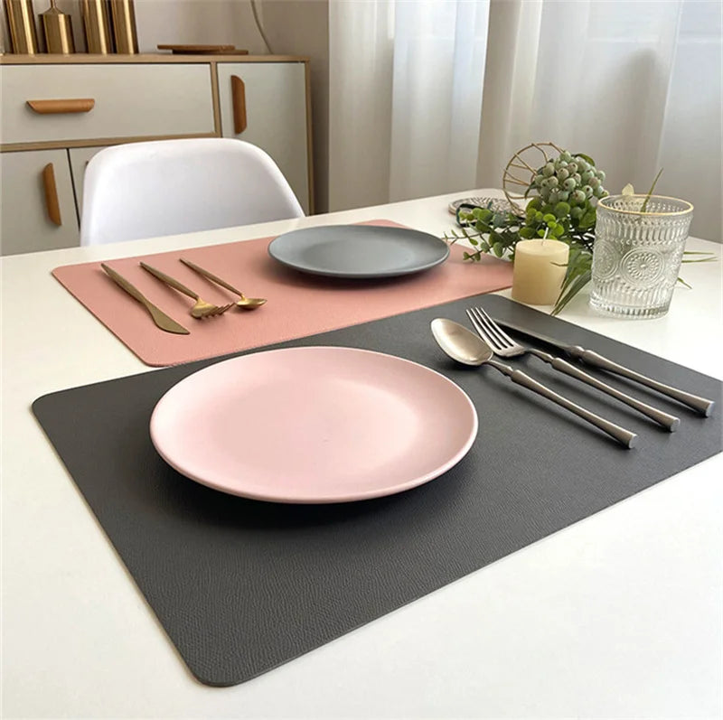 Stylish Leather Table Mat - Nordic Waterproof Design