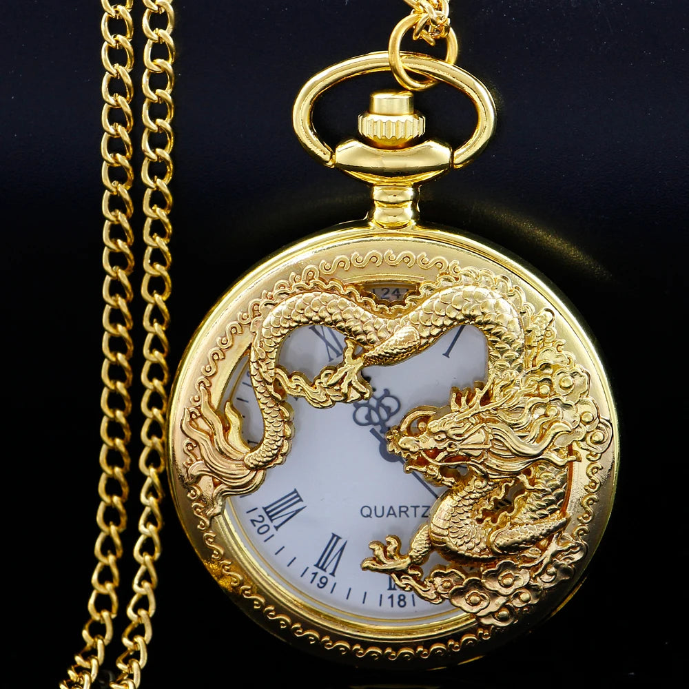 Silver Dragon-Shaped Pocket Watch