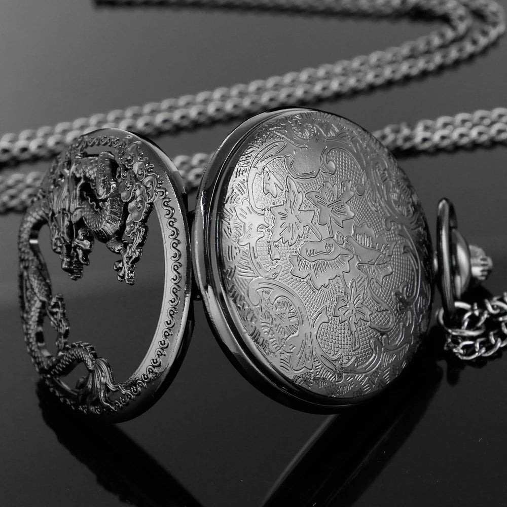 Silver Dragon-Shaped Pocket Watch