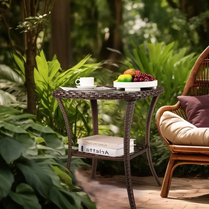 Outdoor Coffee Table with Storage & Poly Lumber Top Square