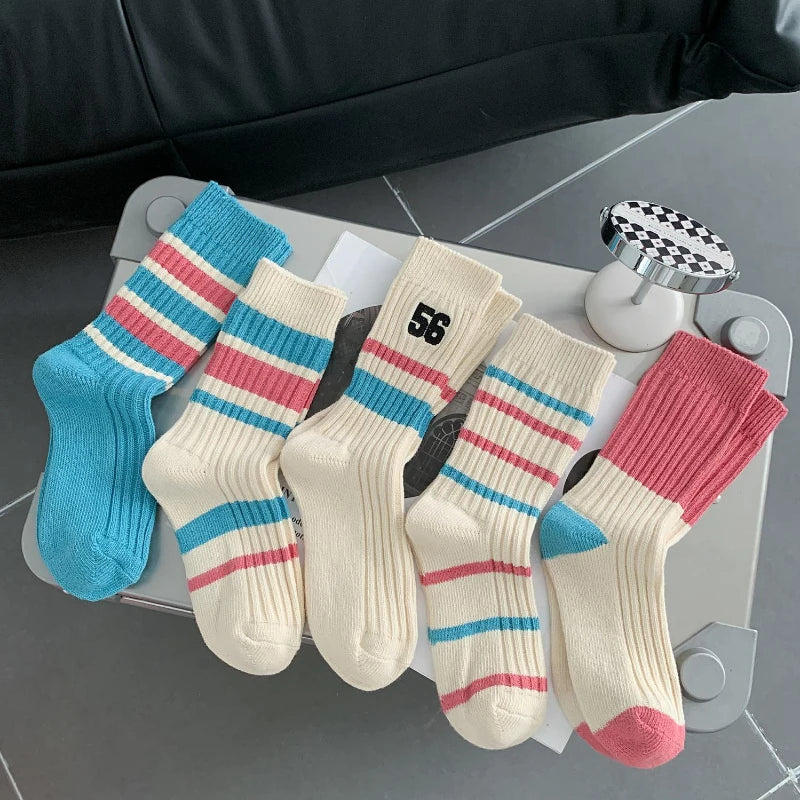 Long Cute Stripe Cotton Socks