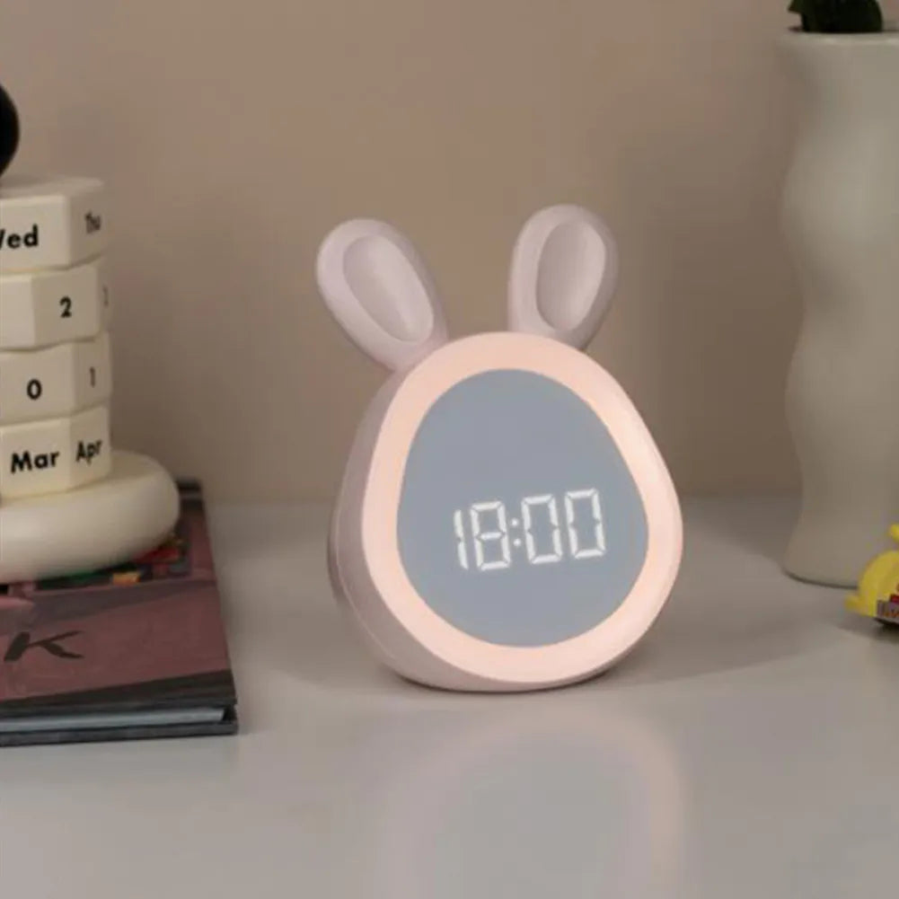 Cute Rabbit Alarm Clock with Night Light