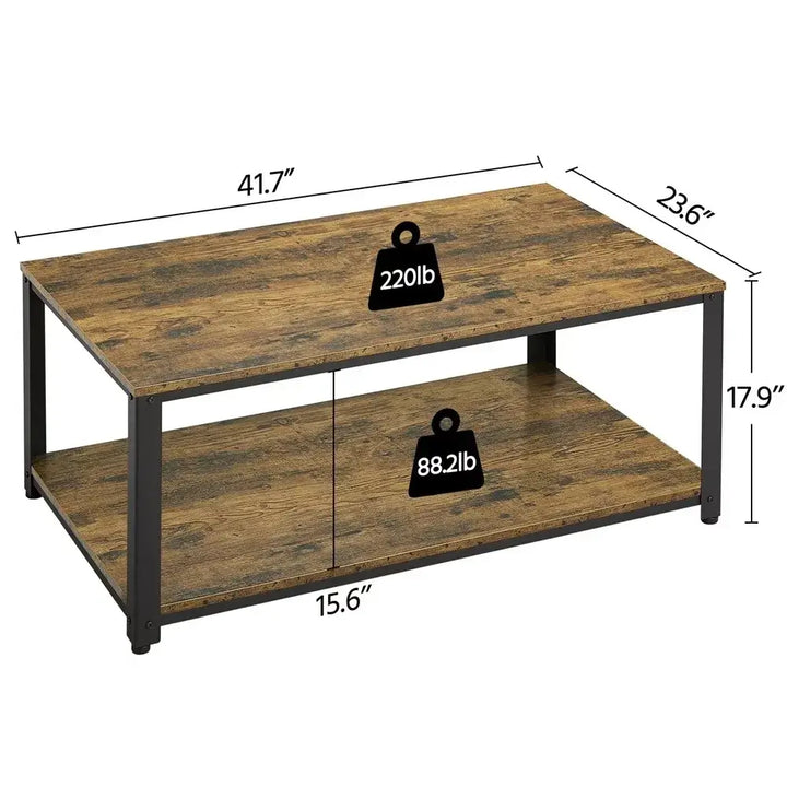 Coffee Table with Storage Shelf for Living Room