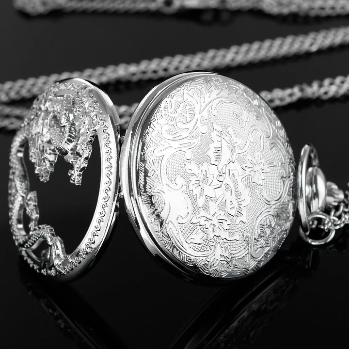 Silver Dragon-Shaped Pocket Watch