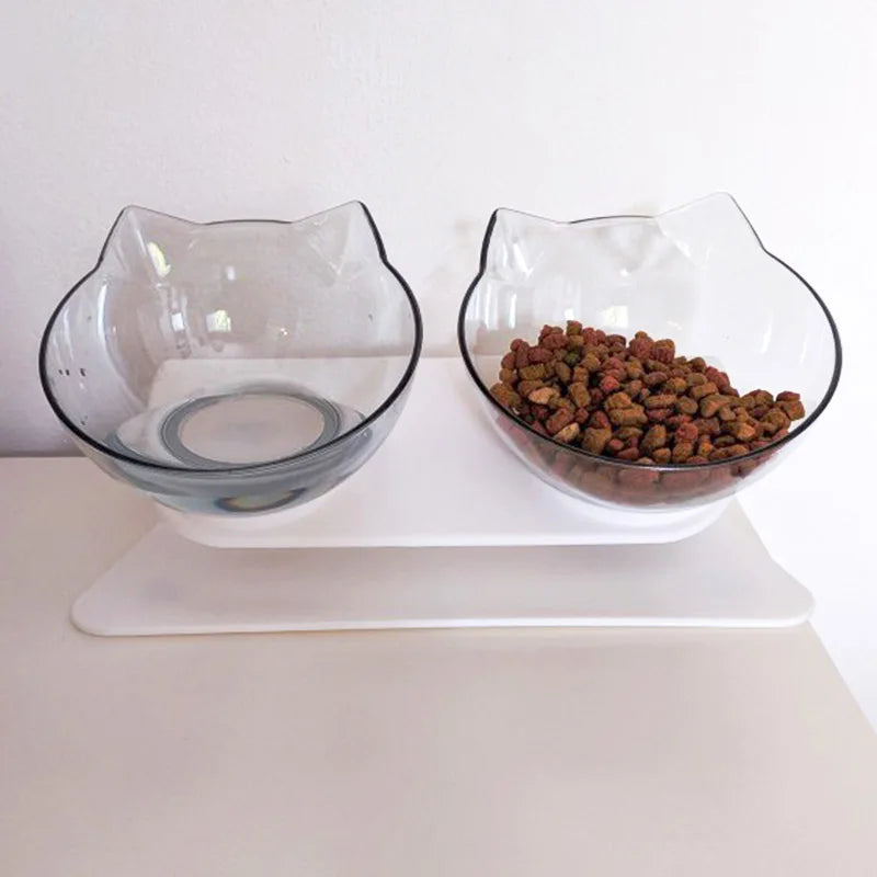 Non-Slip Double Pet Bowl with Stand - for Food and Drink