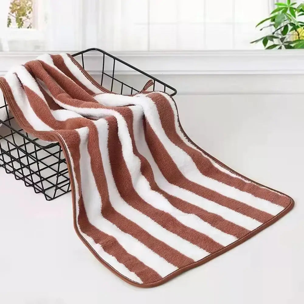 Striped Quick-Dry Bath Towel Set - Soft Microfiber Towels