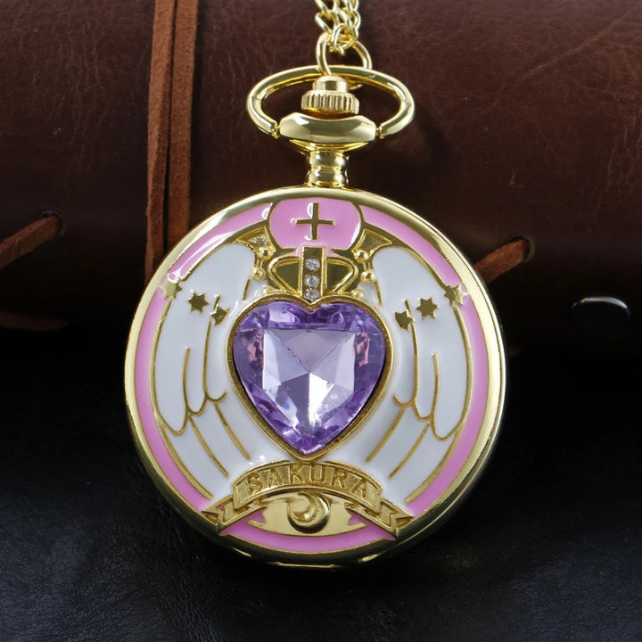 Sapphire Charming Girl Warrior Quartz Pocket Watch