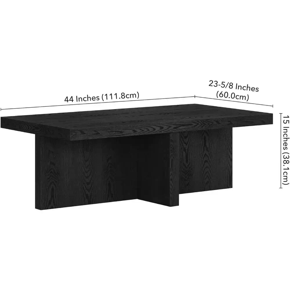 44” Wide Coffee Table for Living Room, Black