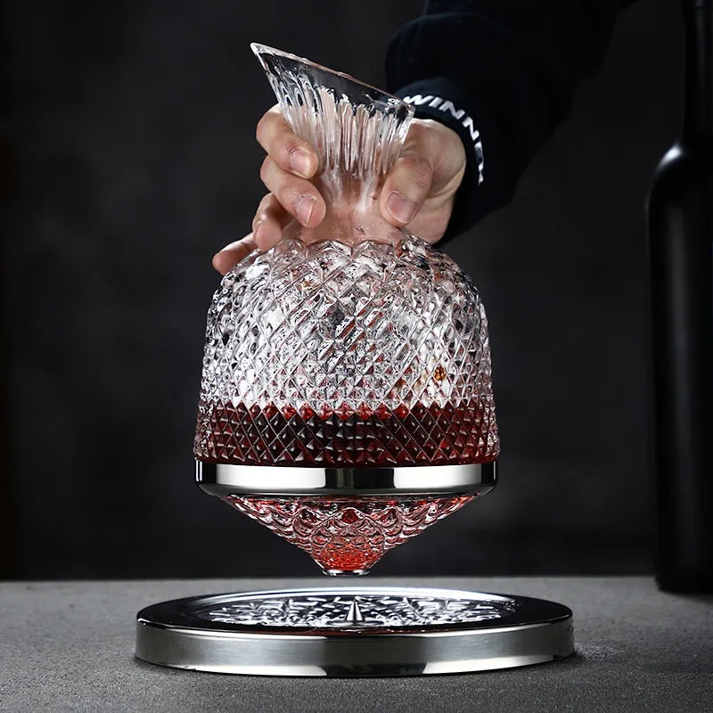 50oz Crystal Glass Decanter - Wine Aerator and Dispenser