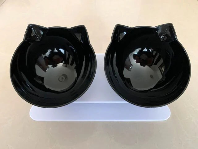 Non-Slip Double Pet Bowl with Stand - for Food and Drink