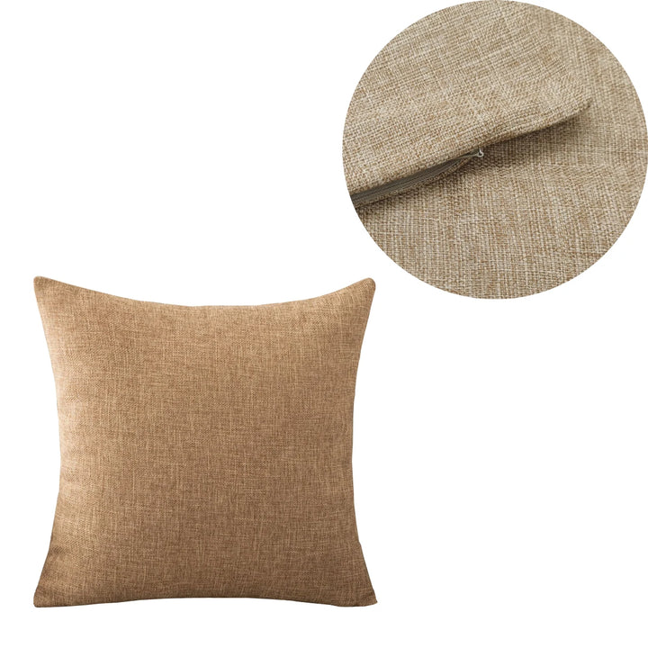 Solid Color Linen Throw Pillow Cover