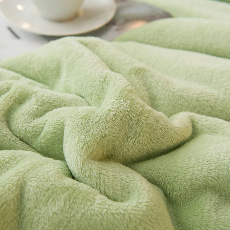 Solid Color Winter Fleece Blanket - Thick, Soft, and Warm