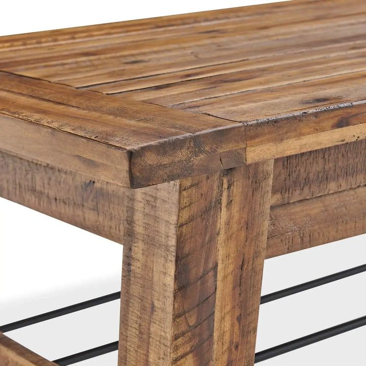 Industrial Wood Coffee Table, Brown