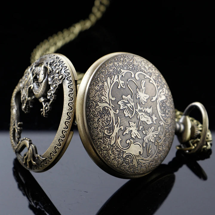 Silver Dragon-Shaped Pocket Watch