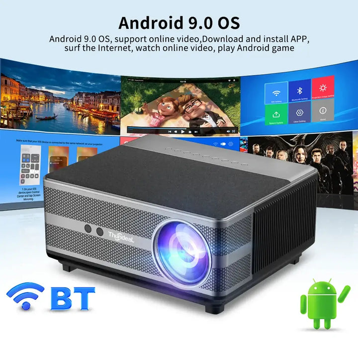 Full HD 1080p Projector with WiFi for Home Theater