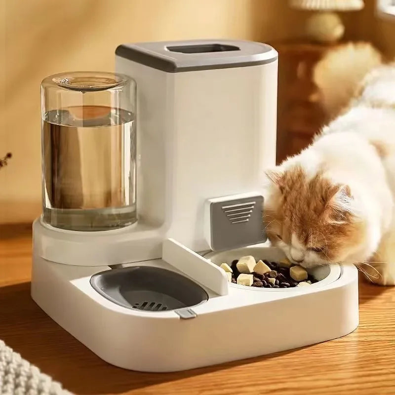 Automatic Cat Feeder with Water Dispenser - Large Capacity