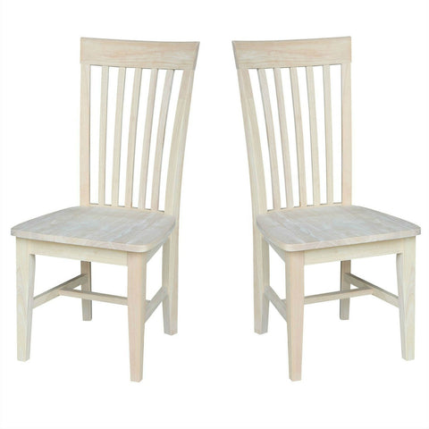 Set of 2 - Mission Style Wood Dining Chair, Back