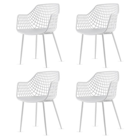 Set of 4 Modern Dining Chairs with Ergonomic Backrest