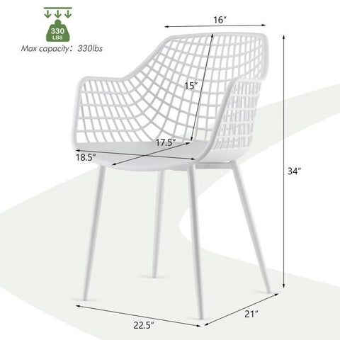 Set of 4 Modern Dining Chairs with Ergonomic Backrest