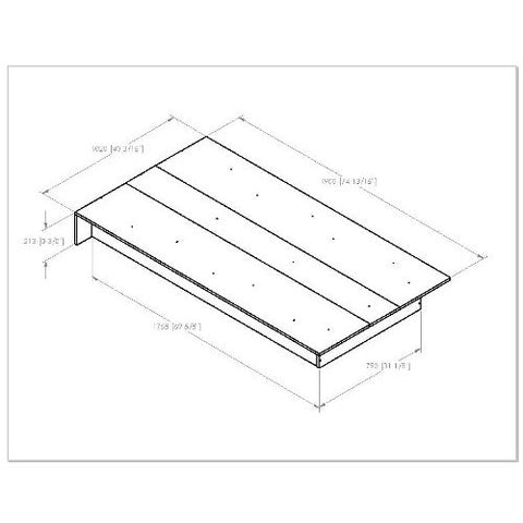 Twin size Platform Bed Frame in Royal Cherry Wood Finish