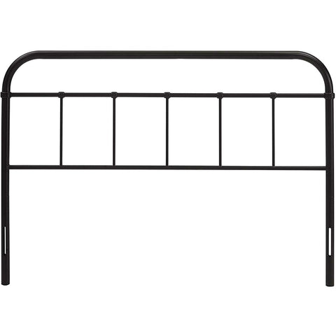 Full size Vintage Dark Brown Metal Headboard with Rounded Corners