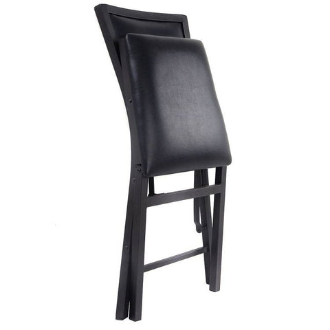 Set of 2 - Modern Black Metal Folding Dining Chairs