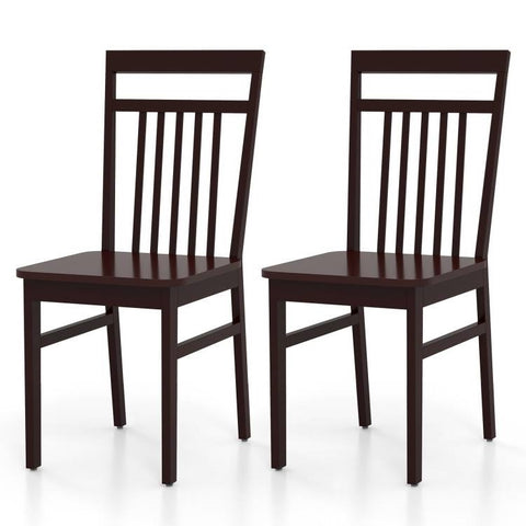 Modern Farmhouse Dark Wood High Back Dining Chairs