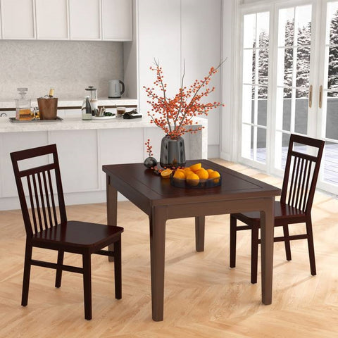 Modern Farmhouse Dark Wood High Back Dining Chairs