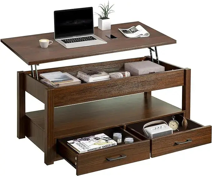 Coffee Table w/ Storage Drawers & Hidden Compartment