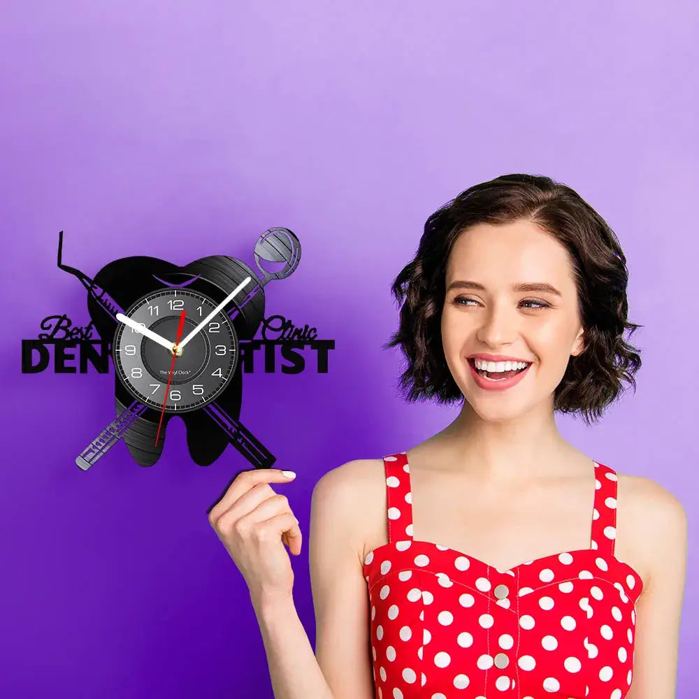 Dental Office Vinyl Record Wall Clock - Dentist Gift