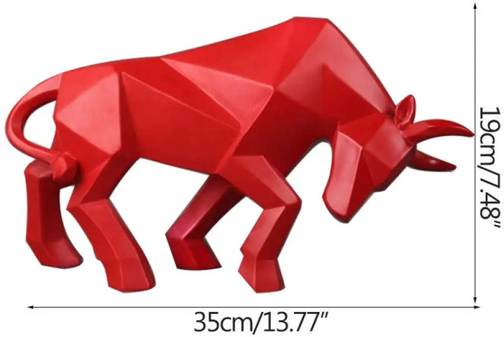 Resin Bull Statue: Bison Sculpture Decor | Abstract Figurine