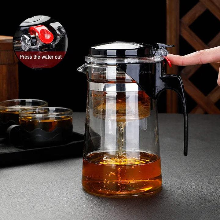 Glass Tea Maker with Infuser - Elegant Kung Fu Set