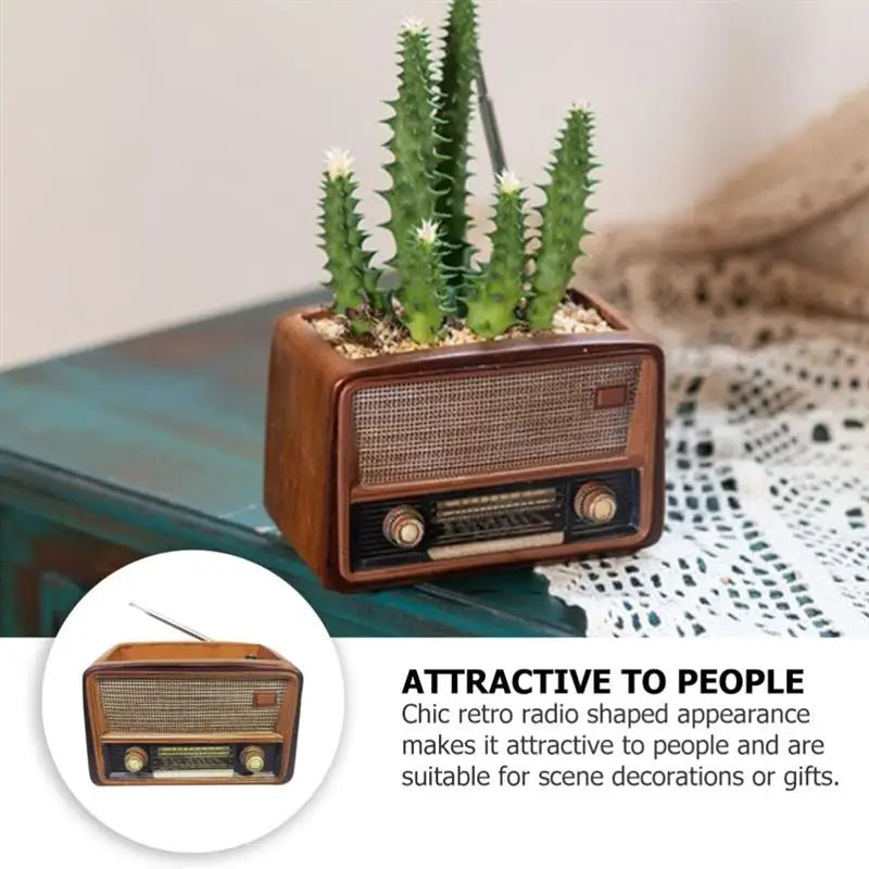 Retro Radio Planter: Versatile Garden Succulent Container