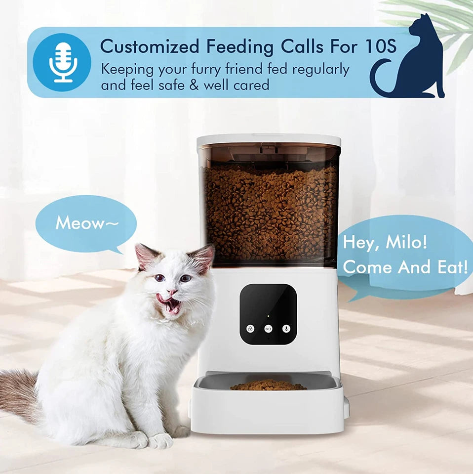 Smart Automatic Cat Feeder with Camera and Voice Recorder