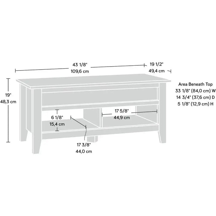 Mesa Lateral Dakota Pass Lift Top Coffee Table for Living Room