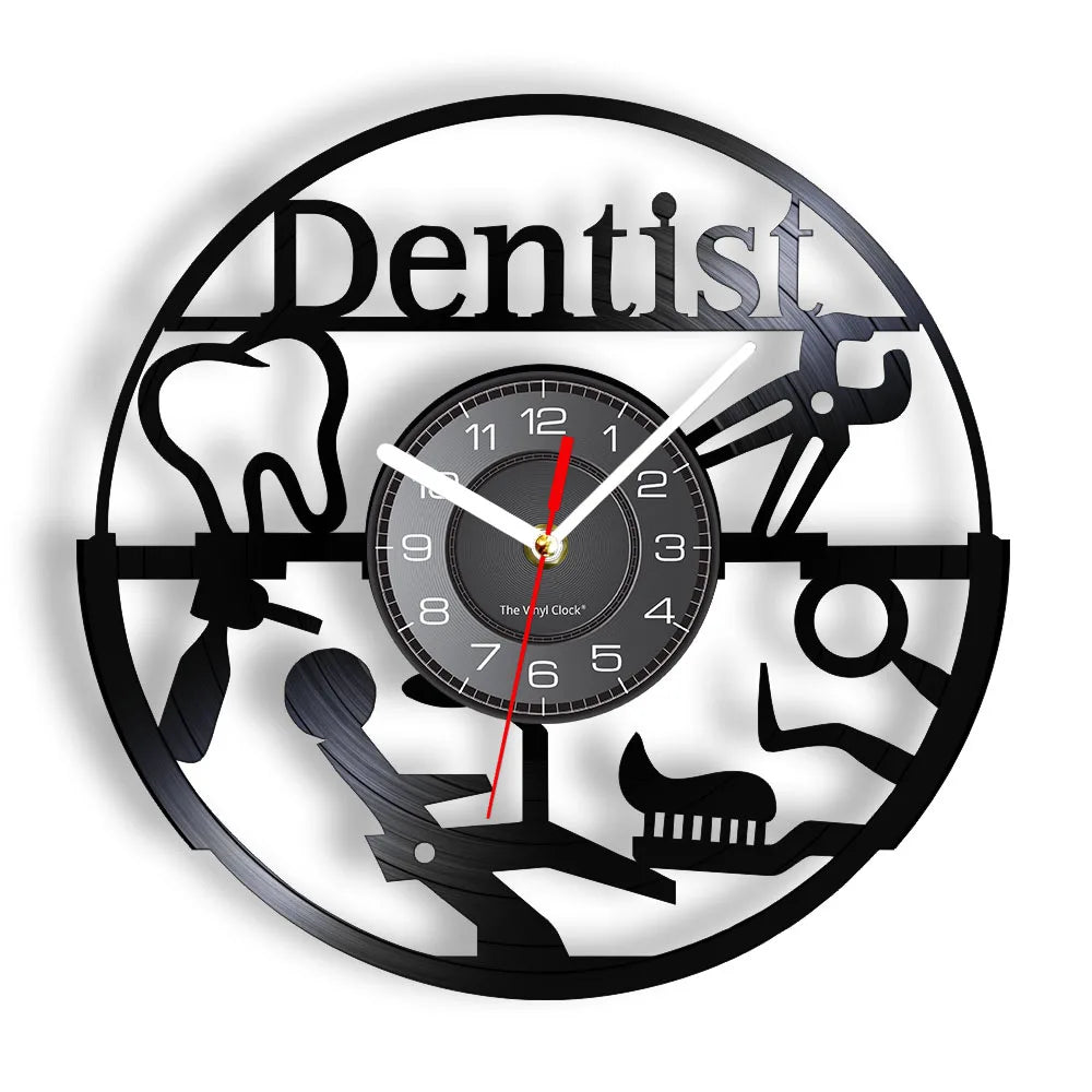 Dental Office Vinyl Record Wall Clock - Dentist Gift